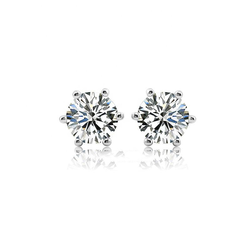 Stunning 0.5-3 Carat Round Moissanite Stud Earrings in 925 Sterling Silver - Perfect Gift for Women, Sparkling and Timeless