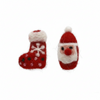 FN 925 Silver Plush Santa Sock Earrings LOJS134
