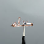 Rose Gold 26 Letter Initial Ring - Perfect for Weddings, Love, and Bridesmaid Gifts!