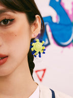 LB Hand Crochet Colorful "Inkjet" Earrings LOJL105