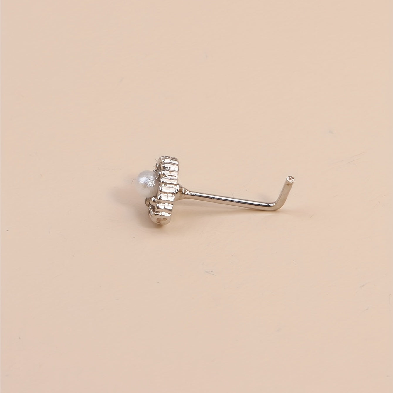 Nose Rings Stud L Shape Drop Shape Faux Pearl Inlaid Nose Studs Piercing Jewelry For Women Men