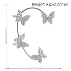 Sparkle Butterfly Ear Clip Non Pierced Clip On Earrings Temperament Luxury Jewelry For Women Girls