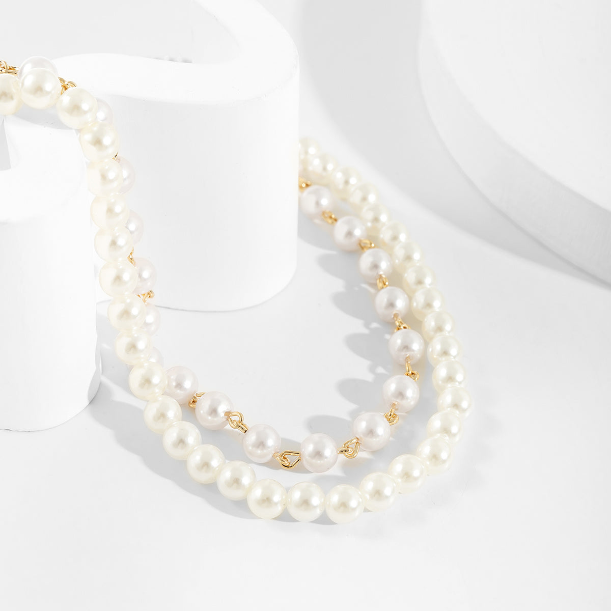 2pcs Fashion Elegant Simple Pearl Necklaces Ladies Casual Wedding Party Friendship Pearl Necklaces