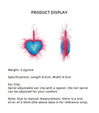 LB Hand Crochet  Gradient Earrings "Love" Ear Clip LOJL84