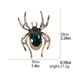 Inlaid Red Faux Gems Spider Shape Zinc Alloy Brooch Pin Simple Style Animal Theme Brooch For Women Girls