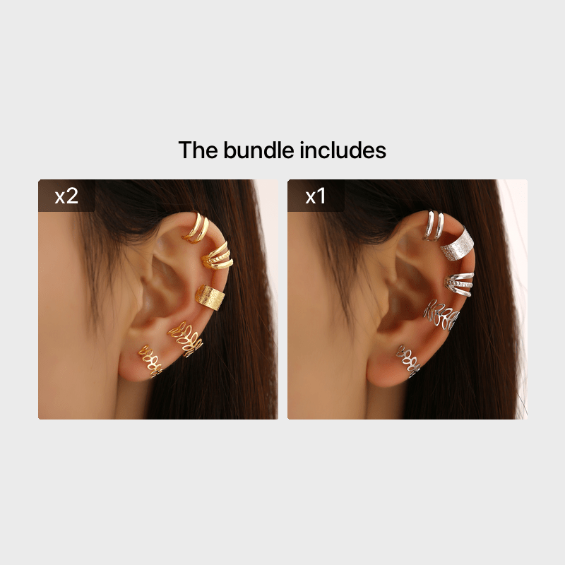 5pcs Women's Leaf Shaped Ear Clip Fine Jewelry