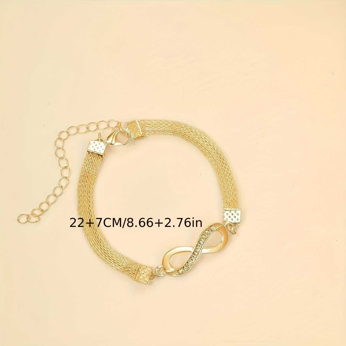 8-character Simple Style Anklet Inlaid Shiny Zircon Elegant Zinc Alloy Ankle Bracelet