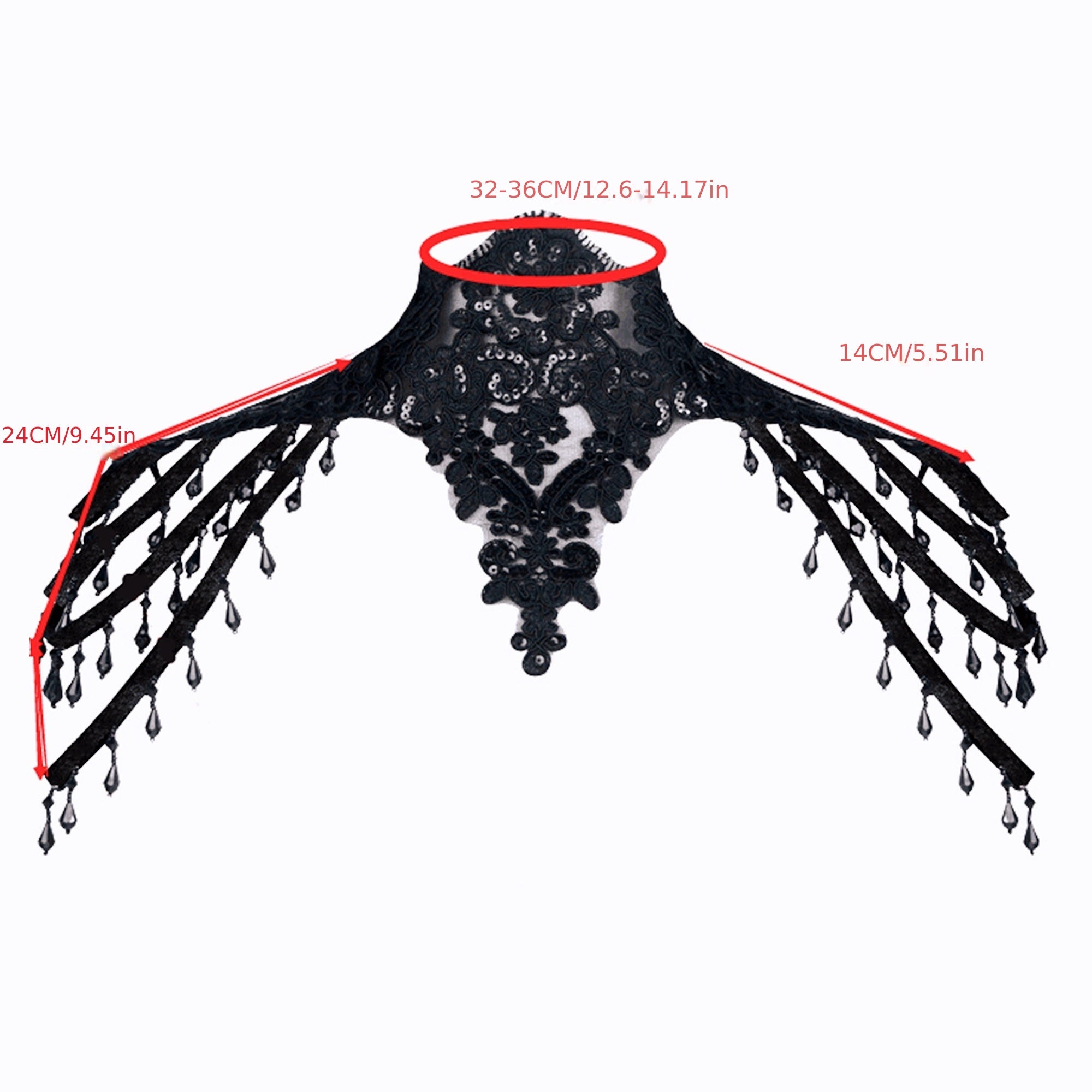 Gorgeous Prom Party Accessories - Lace Bead Chain, Sexy Queen Shoulder Chain, Gothic Collar