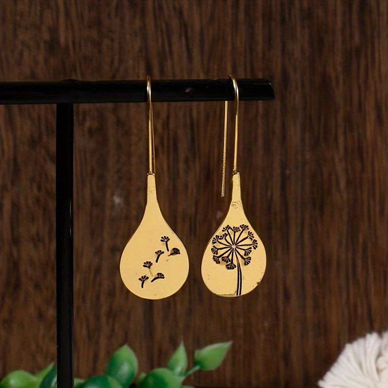 Vintage Boho Water Drop Earrings with Hollow Tree Pattern - Perfect Gift for Her