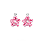 LB Hand Crochet Sweet "Bubble Flower" Earrings Beach Ear Clip LOJL96