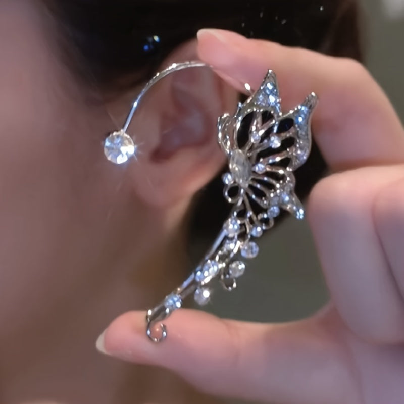 Upgrade Your Style with our Ladies Fashion Zicron Butterfly Earrings - No Piercing Required!