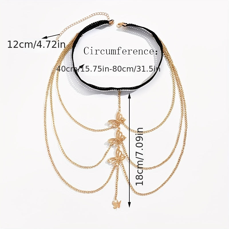 Creative Elastic Multi-layer Chain Butterfly Leg Chain