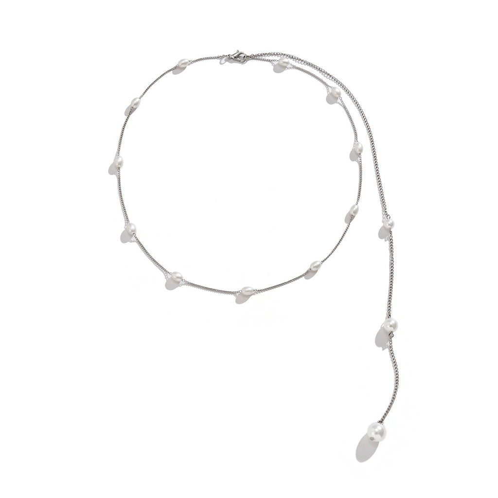 Sexy Faux Pearl Charm Chain Back Chain Body Chain Minimalist Necklace Women's Fine Jewelry Trendy Jewelry