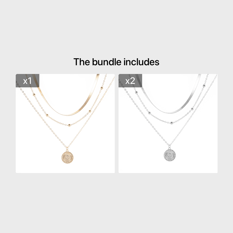 Simple Multi-layer Flounce Pendant Necklace For Women Blade Chain Neck Chain