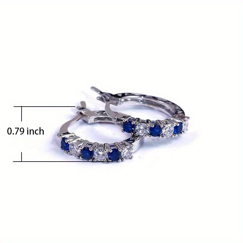 Add a Pop of Color to Your Look with Our Euramerican 925 Silver Plated Colorful Zircon Hoop Earrings - Perfect for Any Special Occasion!
