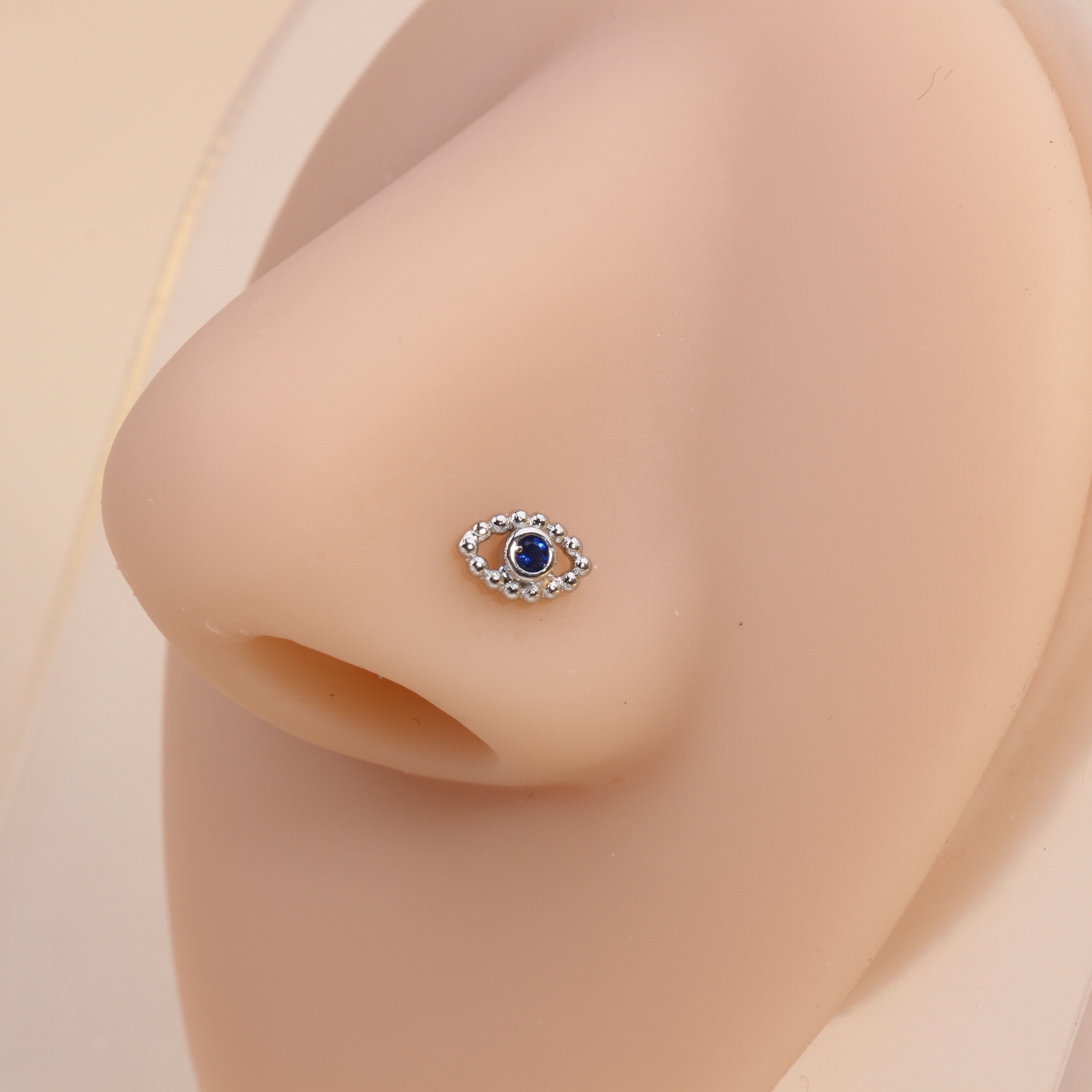 1PCS Devil Eye L Shaped Nose Ring Studs For Women Men Body Piercing Jewelry