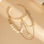 Vintage-Inspired Disc Charm Arm Cuff - Add a Touch of Retro Glamour to Any Outfit!
