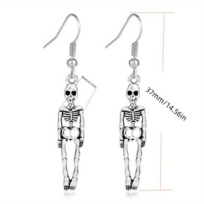 Vintage Skull Head Pendant Earrings - Perfect for Men & Women, Hip-hop & Halloween Decorations!