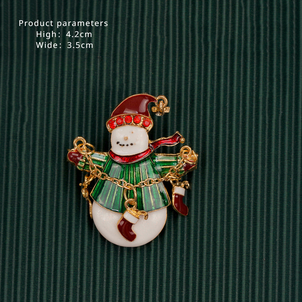 Santa Claus Tree Pin Boots Cat Snowman Brooch Gift LJC35