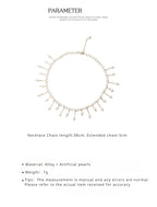 FN Tassel Pearl Necklace Slim Neckchain LOJS34