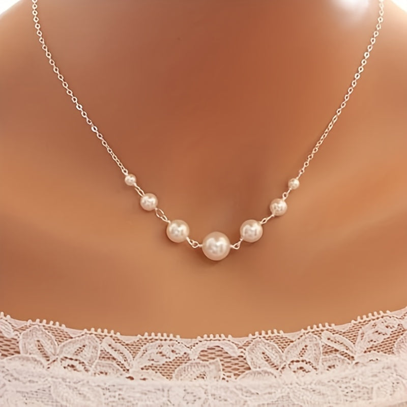 Gorgeous Baroque-Style Seven-Pearl Collarbone Necklace - Perfect Gift for Women & Girls!