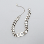 Hip-hop letters B 18k titanium steel gold plated bracelet