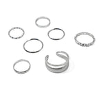 FN Simple Circle Ring 7-piece Set Tail Ring LOJS25