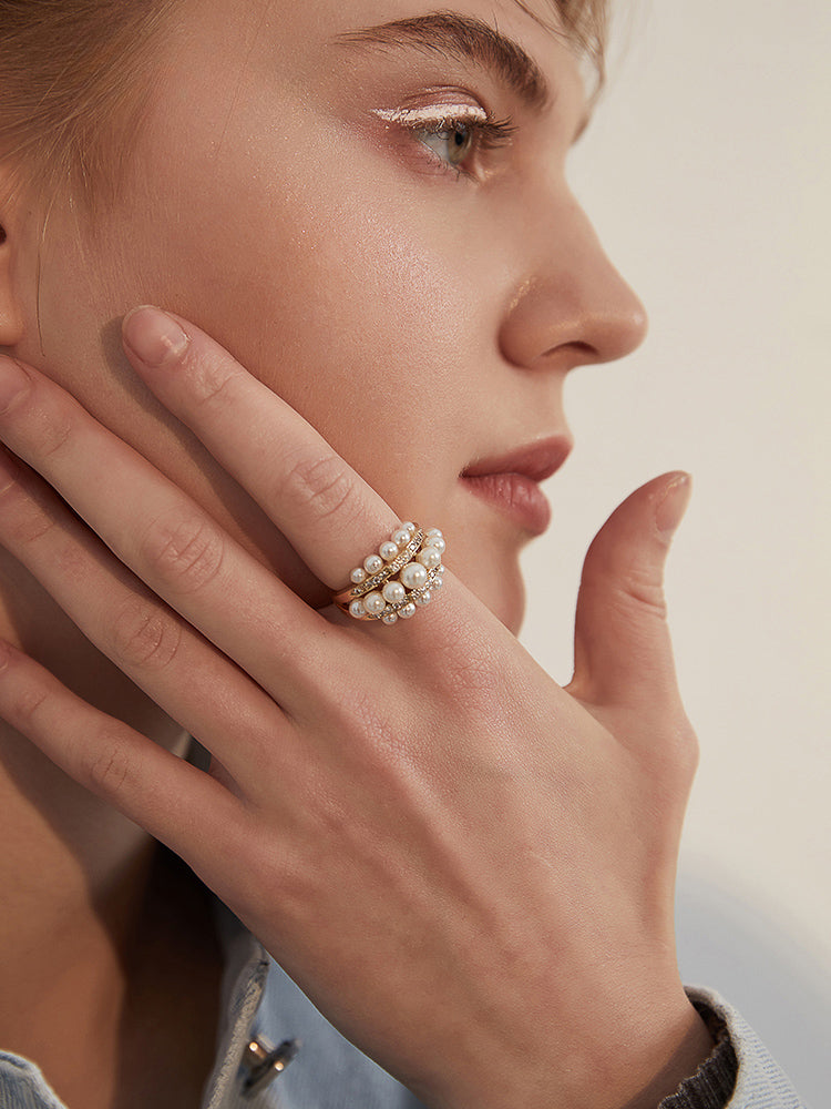 FN Simple Artificial Pearl Ring LOJS19