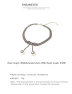 FN Bow Clavicle Chain Neck Chain Pearl Necklace LOJS68