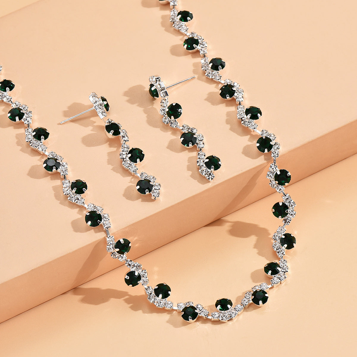 2pcs Elegant Zircon Jewelry Set - Silver Plated Necklace and Earrings for Weddings, Engagements, and Birthdays - Perfect Gift for Women and Girls