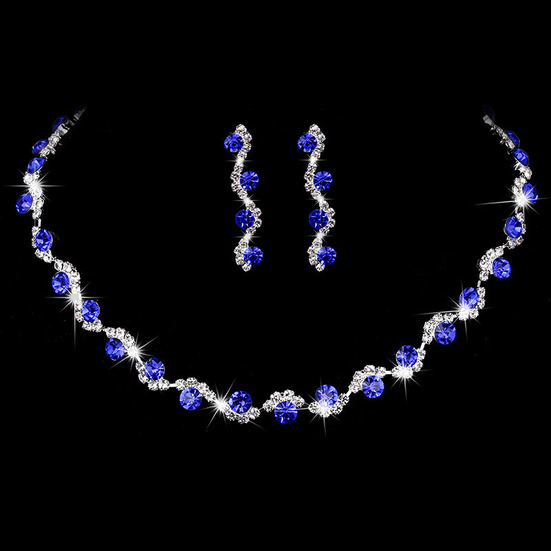 Irregular Jewelry Set Flower Shape Inlaid Round Cut Rhinestone Choker Necklace & Dangle Earrings Party Prom Jewelry Set For Bridesmaid Women & Girl Gifts