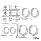 6 Pairs of Stylish Small Hoop Earrings - Perfect for Ladies and Girls!