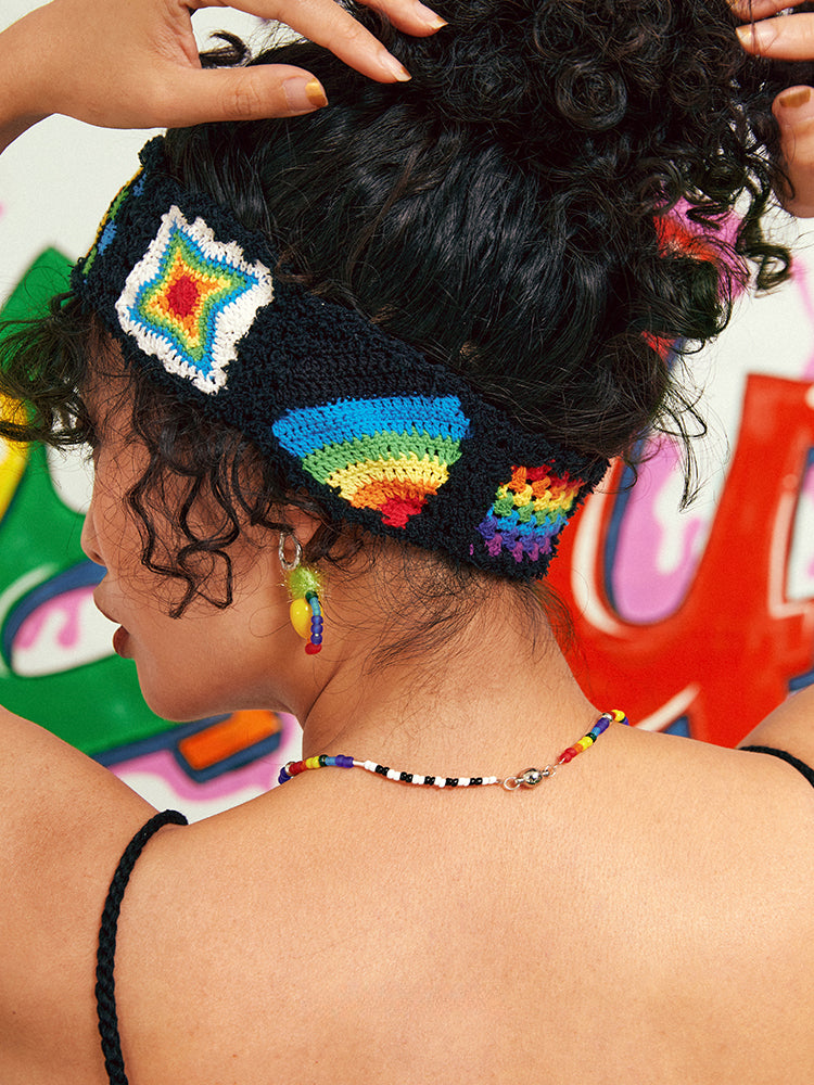 LB Hand Crochet "rainbow" Headband LOJL77