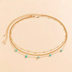 3-Piece Irregular Copper Chip Stone Waist Chain - Perfect for Summer Beach Body Jewelry!