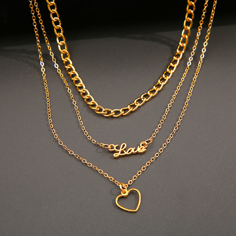 Simple Love Heart Necklace Jewelry For Women Girls