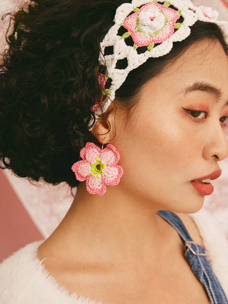 LB 'Sakura' Earrings Big Flower Ear Clip LOJL19