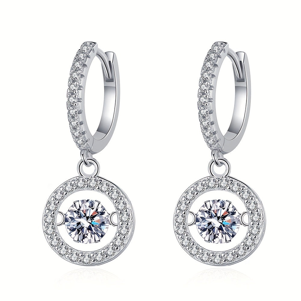 Elegant Sterling Silver Hoop Earrings with Sparkling Moissanite - Perfect for Daily Casual and Luxury Style