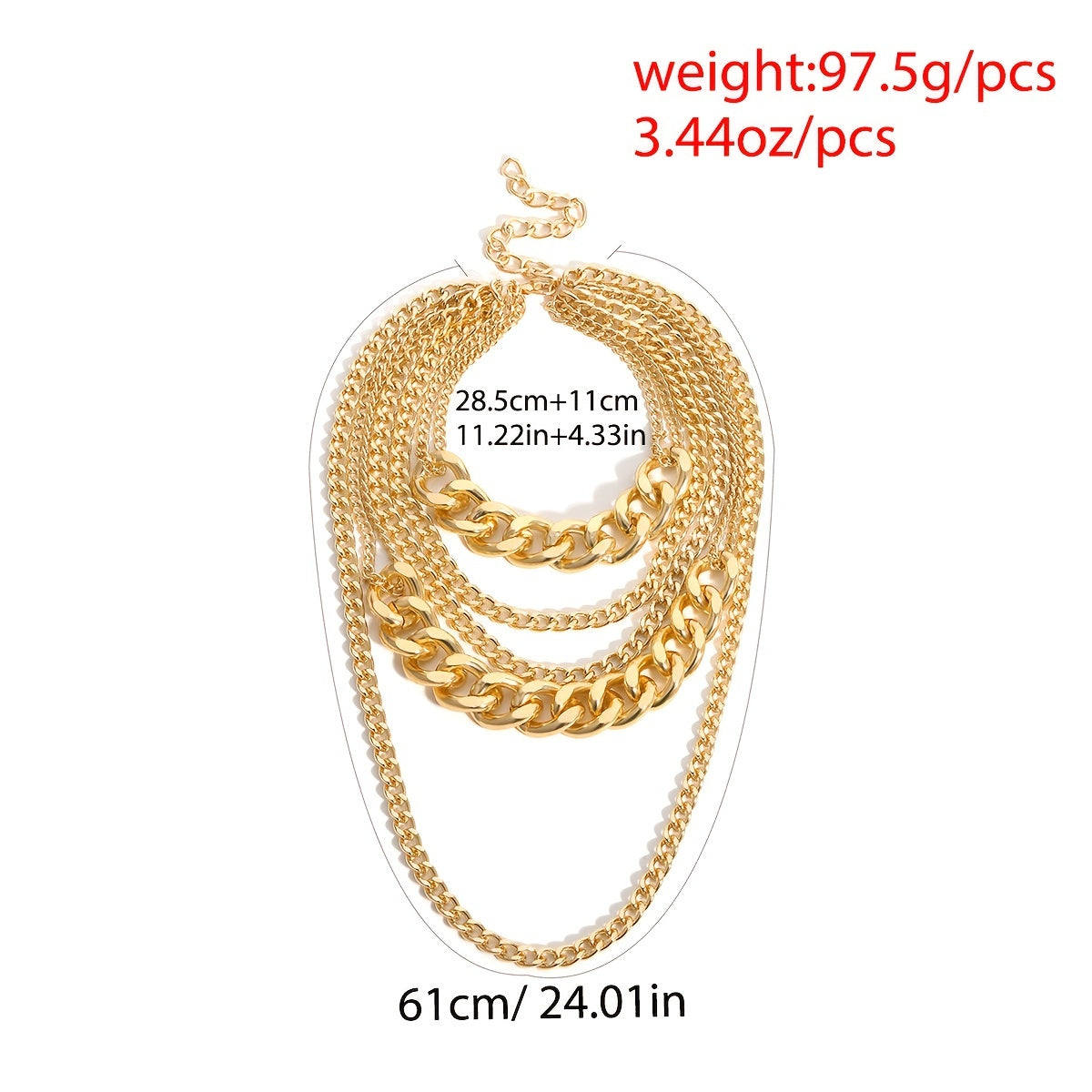 Gorgeous Punk Layered Tassel Metal Chain Necklace - Perfect for Holiday Style!