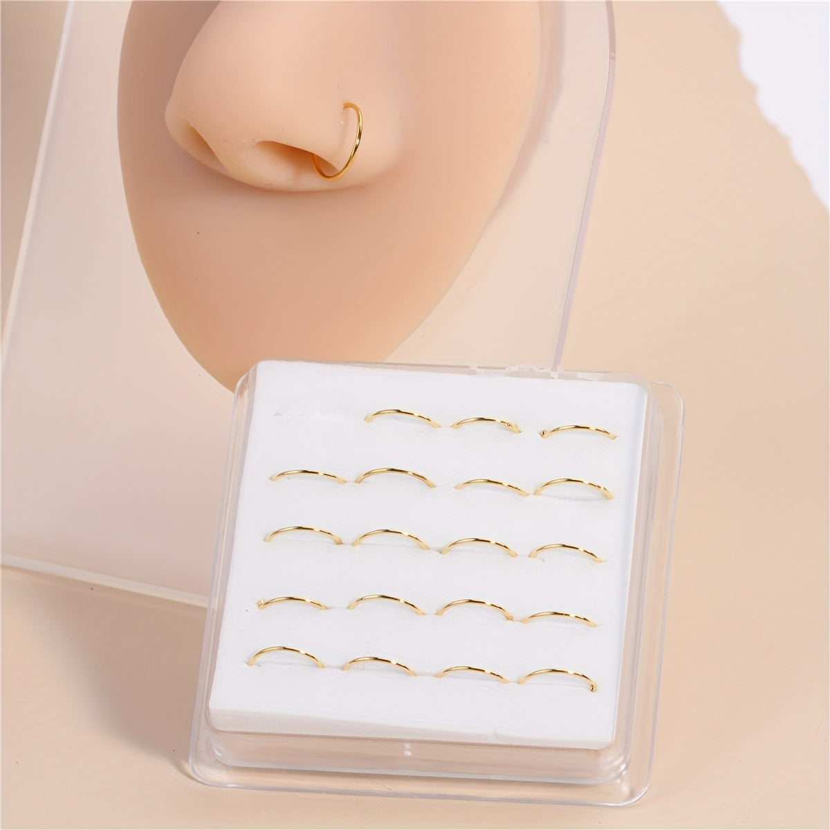 Upgrade Your Piercing Game with 20 Pieces of Simple Copper Hoop Nose Rings, 18K Gold Plated