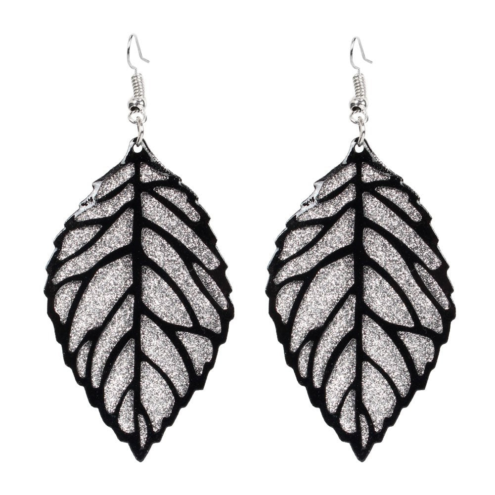 Vintage Big Leaf Dangle Earrings Creative Alloy Earrings For Women Party Holiday Decor 1Pair