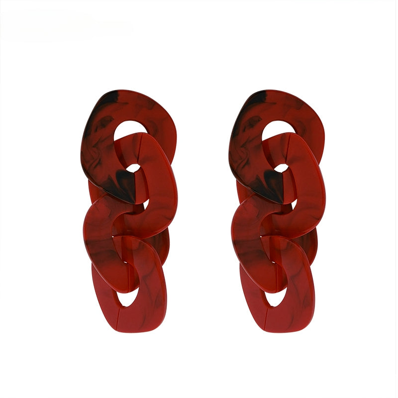 FN Acetate Acrylic Irregular Chain Earrings  LOJS128