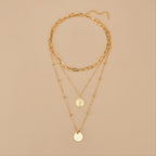 Elevate Your Style with our Vintage Coin Pendant Necklace - Three Layers of Stackable Chains for Women and Girls - Perfect for Holidays