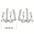 Claw Design Inlaid With Shiny Zircon Decor Elegant Sexy Stud Earrings Copper Jewelry Daily Casual