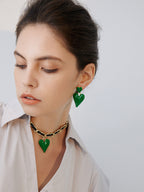 FN Green “Loveâ€?Pendant Earrings LOJS66
