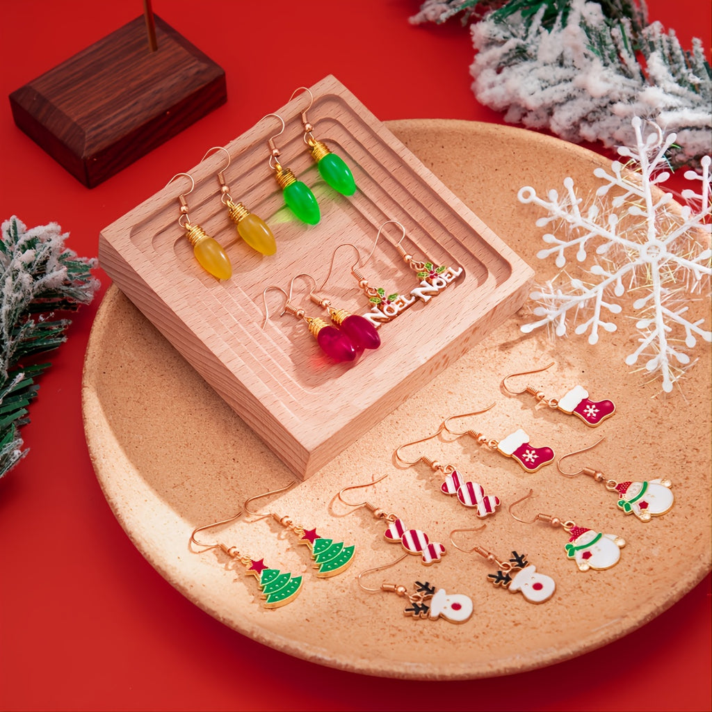 Christmas Cute Earrings Candy Santa Claus Christmas Tree Elk Earrings LJC17