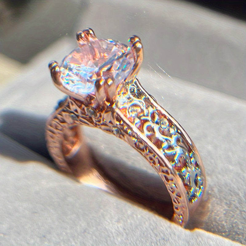 Stylish Stainless Steel Couples Rings in Rose Gold for Engagement and Wedding - Perfect Fit for Women and Men