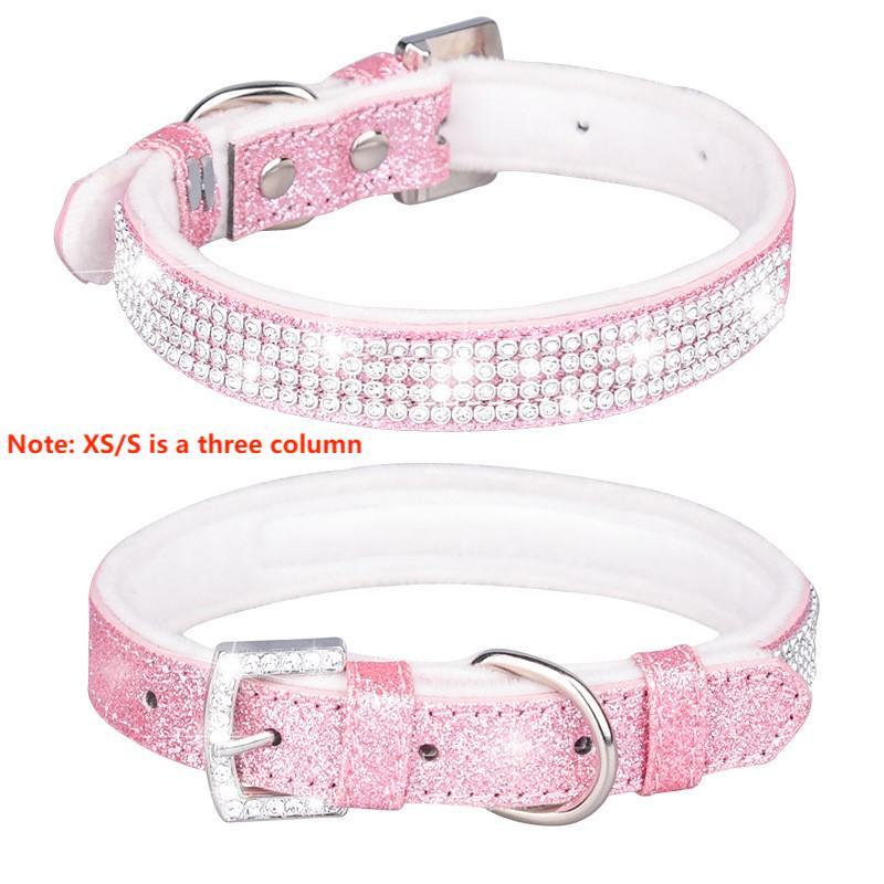Upgrade Your Pet's Style with Our Beautiful Velvet Collar with Rhinestone Buckle - Perfect Fit for Dogs and Cats!