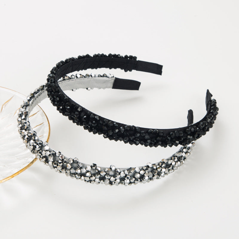 Add Sparkle to Your Hair with 2pcs/set Crystal Beads Headbands - Bling Rhinestone Hair Accessories for Women and Girls