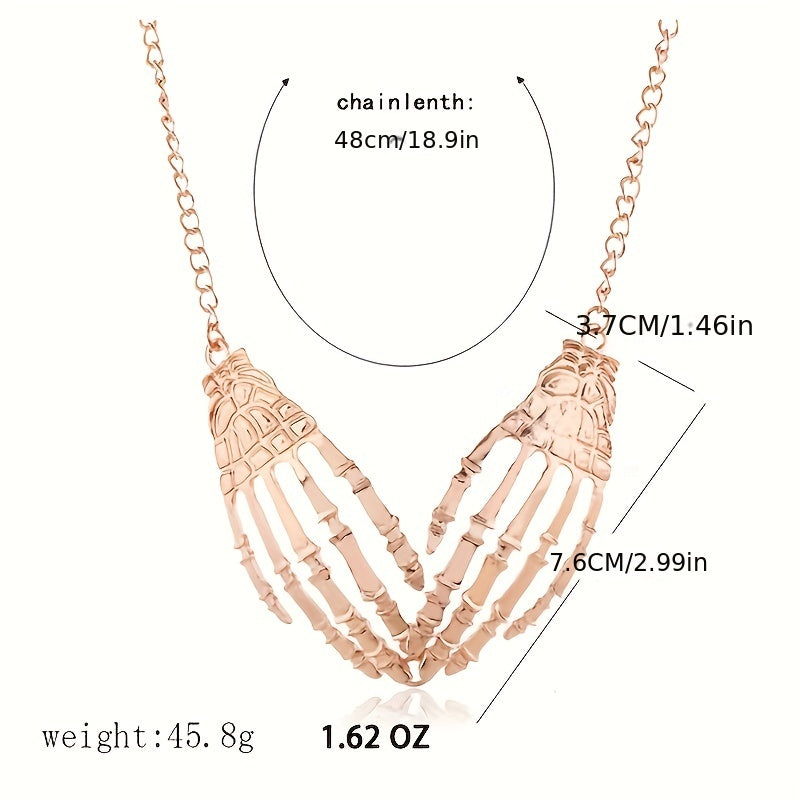 Halloween Exaggerated Hand Claw Necklace Palm Alloy Short Punk Necklace Personality Clavicle Chain