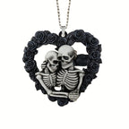 1pc Halloween Skull Heart Car Decoration - Perfect for Birthday Parties, Christmas Trees, and More!